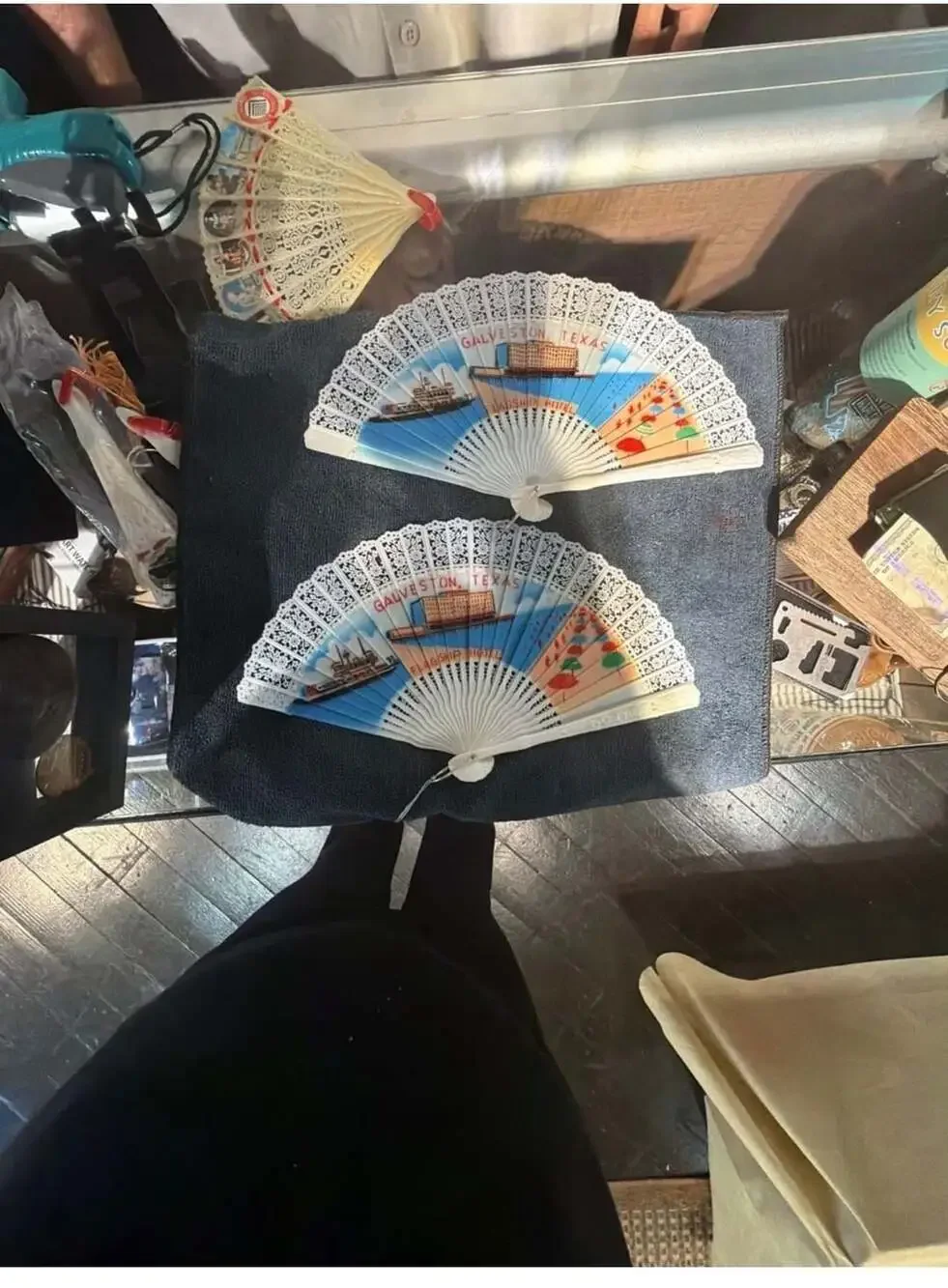 Vintage Galveston Texas Flagship Hotel Souvenir Hand Fan